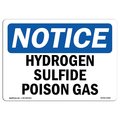 Signmission OSHA Notice Sign, 12" Height, 18" Width, Aluminum, Hydrogen Sulfide Poison Gas Sign, Landscape OS-NS-A-1218-L-13583